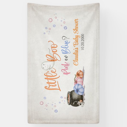 Halloween Gender onthulling Baby shower Spandoek (Verticaal)