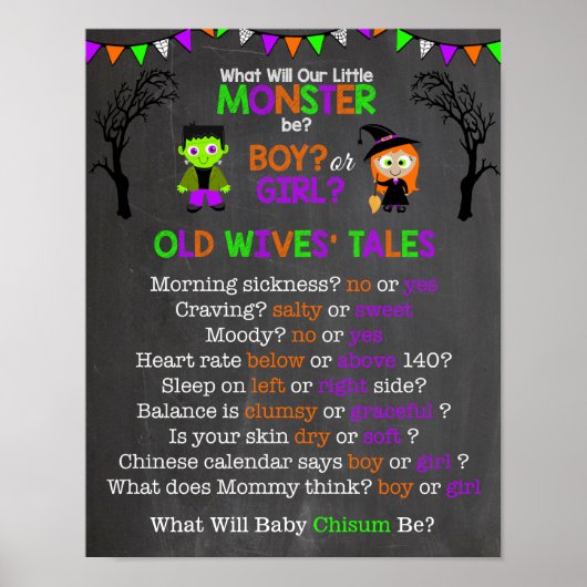 Halloween Gender onthulling Poster oude vrouwen (Voorkant)