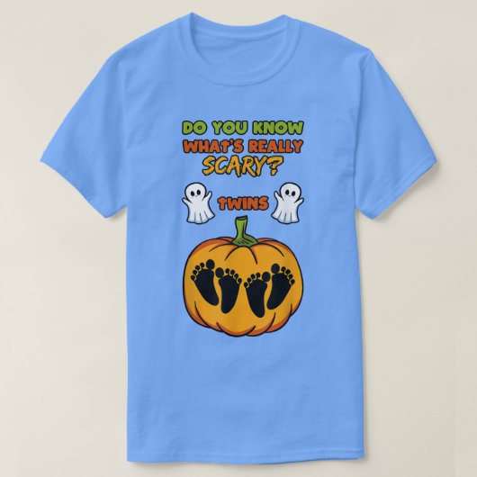 Halloween Gender onthulling Twins Baby shower Part T-shirt (Design voorkant)