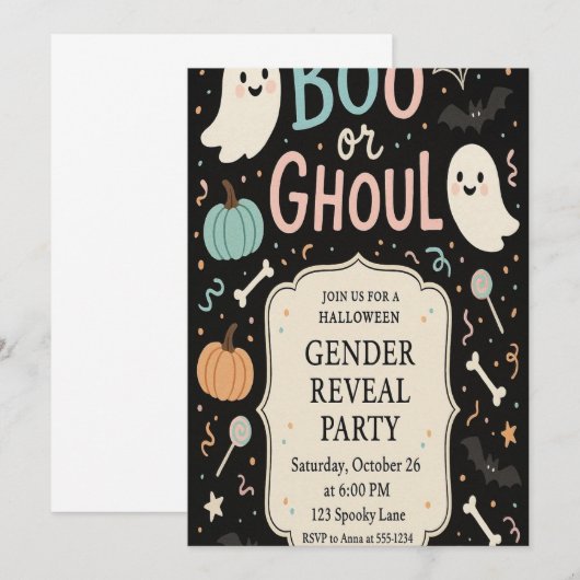 Halloween Gender Reopenbaarmakingsfeest Kaart (Voorkant / Achterkant)