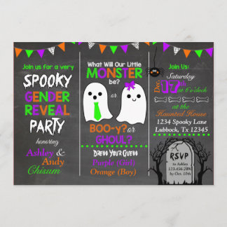 Halloween Gender Reopenbaart Uitnodiging
