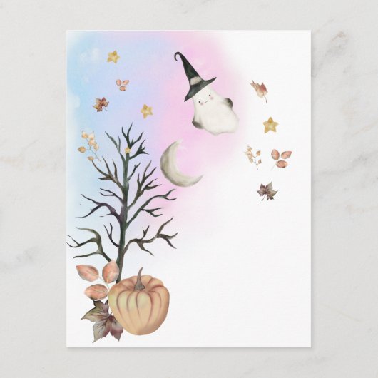 Halloween Gender Reveal Books voor Baby kaart. Informatiekaartje (Achterkant)