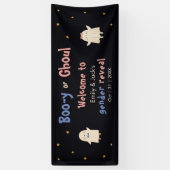 Halloween Gender Reveal Boy of Girl Ghost Welkom Spandoek (Verticaal)