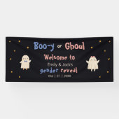 Halloween Gender Reveal Boy of Girl Ghost Welkom Spandoek (Horizontaal)