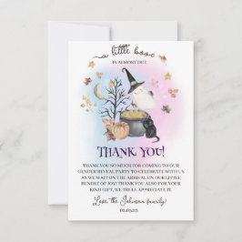 Halloween Gender Reveal een klein boek is bijna te Bedankkaart