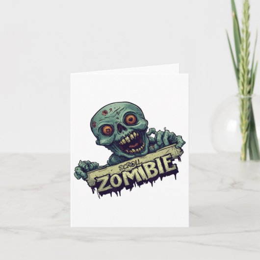 Halloween-generatie met scroll zombie-kostuum kaart (Voorkant)
