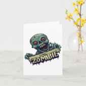 Halloween-generatie met scroll zombie-kostuum kaart (Gele Bloem)