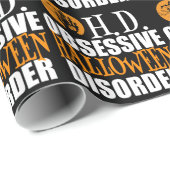 Halloween geobsedeerd spookhuis zwart cadeaupapier (Rol Hoek)