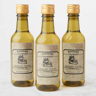 Halloween Gepekeld Gebit Apotheek Wijn Etiket