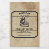 Halloween Gepekeld Gebit Apotheek Wijn Etiket (Enkel label)
