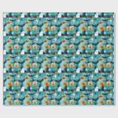 Halloween gepersonaliseerd met pompoenen en geeste cadeaupapier (Vlak)