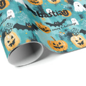 Halloween gepersonaliseerd met pompoenen en geeste cadeaupapier (Rol Hoek)
