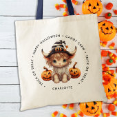 Halloween gepersonaliseerde Highland Koe Trick or Tote Bag