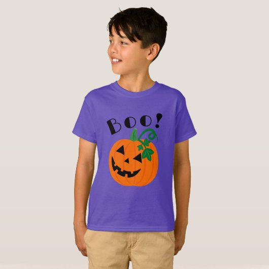 Halloween gepersonaliseerde Jack O Lantern Boo T-shirt (Voorkant volledig)