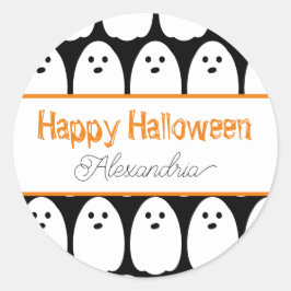 Halloween Gepersonaliseerde Schattigee Geesten Ronde Sticker