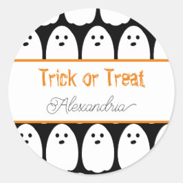 Halloween Gepersonaliseerde Schattigee Geesten Tri Ronde Sticker