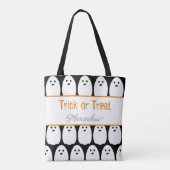 Halloween Gepersonaliseerde Schattigee Geesten Tri Tote Bag (Achterkant)