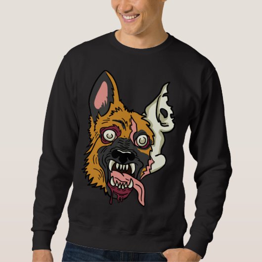 Halloween German Shepherd Dog Zombie Monster Trui (Voorkant)