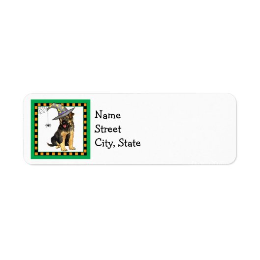 Halloween German Shepherd Label (Voorkant)