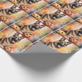 Halloween German Shepherd met pompoenen eng Cadeaupapier (Hoek)