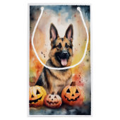 Halloween German Shepherd met pompoenen eng Klein Cadeauzakje (Achterkant)