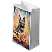 Halloween German Shepherd met pompoenen eng Klein Cadeauzakje (Achterkant Gekanteld)