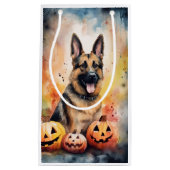Halloween German Shepherd met pompoenen eng Klein Cadeauzakje (Voorkant)
