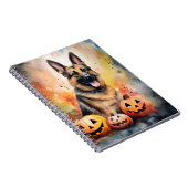 Halloween German Shepherd met pompoenen eng Notitieboek (Rechterzijde)