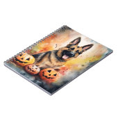 Halloween German Shepherd met pompoenen eng Notitieboek (Linkerzijde)