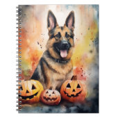Halloween German Shepherd met pompoenen eng Notitieboek (Voorkant)