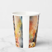 Halloween German Shepherd met pompoenen eng Papieren Bekers (Links)