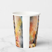 Halloween German Shepherd met pompoenen eng Papieren Bekers (Rechts)