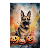 Halloween German Shepherd met pompoenen eng Perfect Poster (Voorkant)