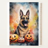 Halloween German Shepherd met pompoenen eng Planner (Achterkant)