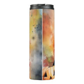 Halloween German Shepherd met pompoenen eng Thermosbeker (Achterkant)