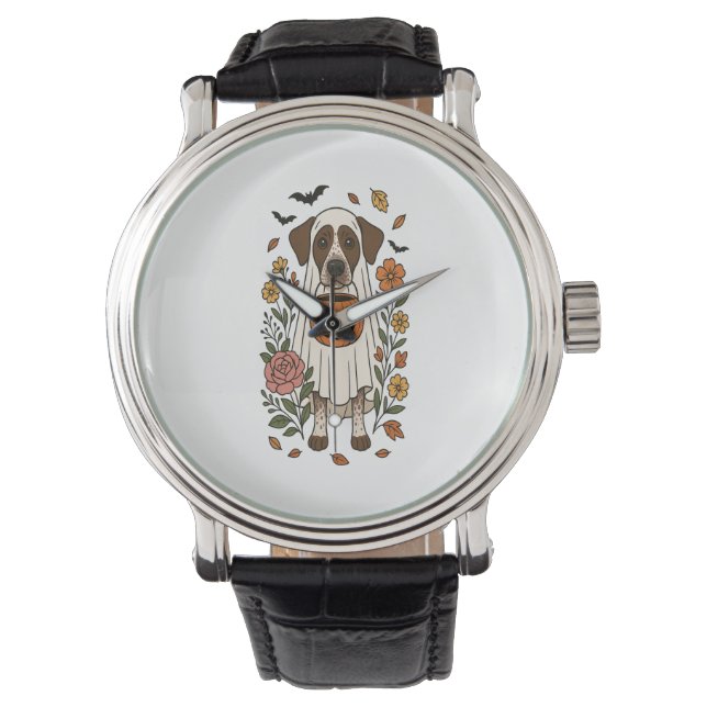 Halloween German Shorthaired Pointer Horloge (Voorkant)