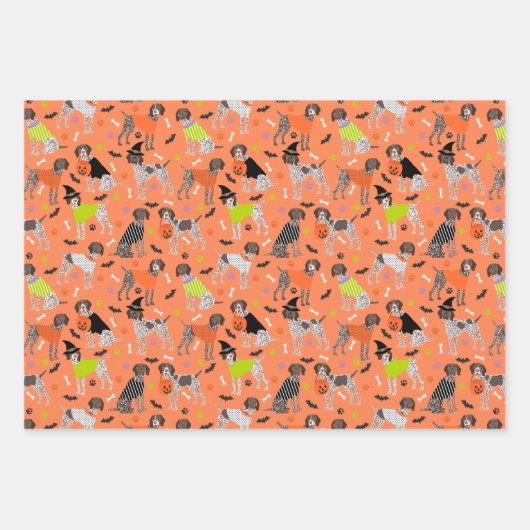 Halloween German Shorthaired Pointer Inpakpapier Vel (Voorkant)