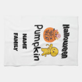 Halloween geschenken voor familie gepersonaliseerd theedoek (Horizontaal)