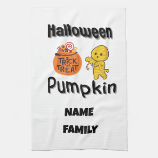 Halloween geschenken voor familie gepersonaliseerd theedoek