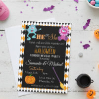 Halloween Geslacht Baby Reveal Feest Monster Oranj
