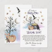 Halloween Geslacht Onthullen Baby is Brouwen Bedankkaart (Voorkant / Achterkant)