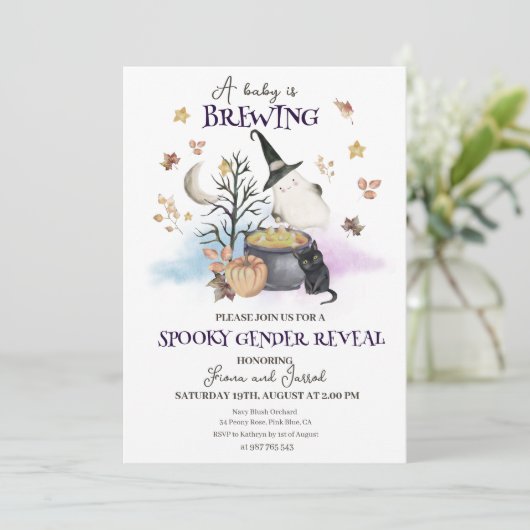 Halloween Geslacht Onthullen Baby is Brouwen Kaart (Staand voorkant)