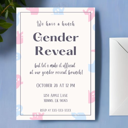 Halloween Geslacht onthullen brunch uitnodiging