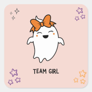 Halloween Geslacht Onthullen Meisje Ghost Stemmen Vierkante Sticker