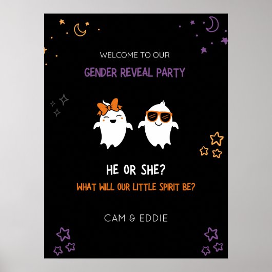 Halloween Geslacht Onthullen Partij Welkom Poster  (Voorkant)