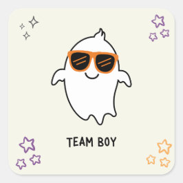 Halloween Geslacht Onthullen Team Boy Ghost Sticke Vierkante Sticker
