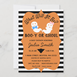 Halloween Geslacht Onthullen Uitnodigen, Boo-y of Kaart