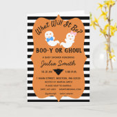 Halloween Geslacht Onthullen Uitnodigen, Boo-y of Kaart (Gele Bloem)