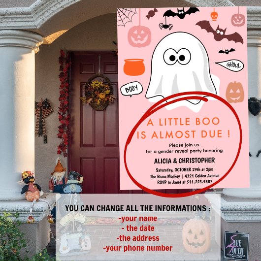 Halloween Geslacht onthullen uitnodiging Ghost