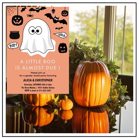 Halloween Geslacht onthullen uitnodiging Ghost